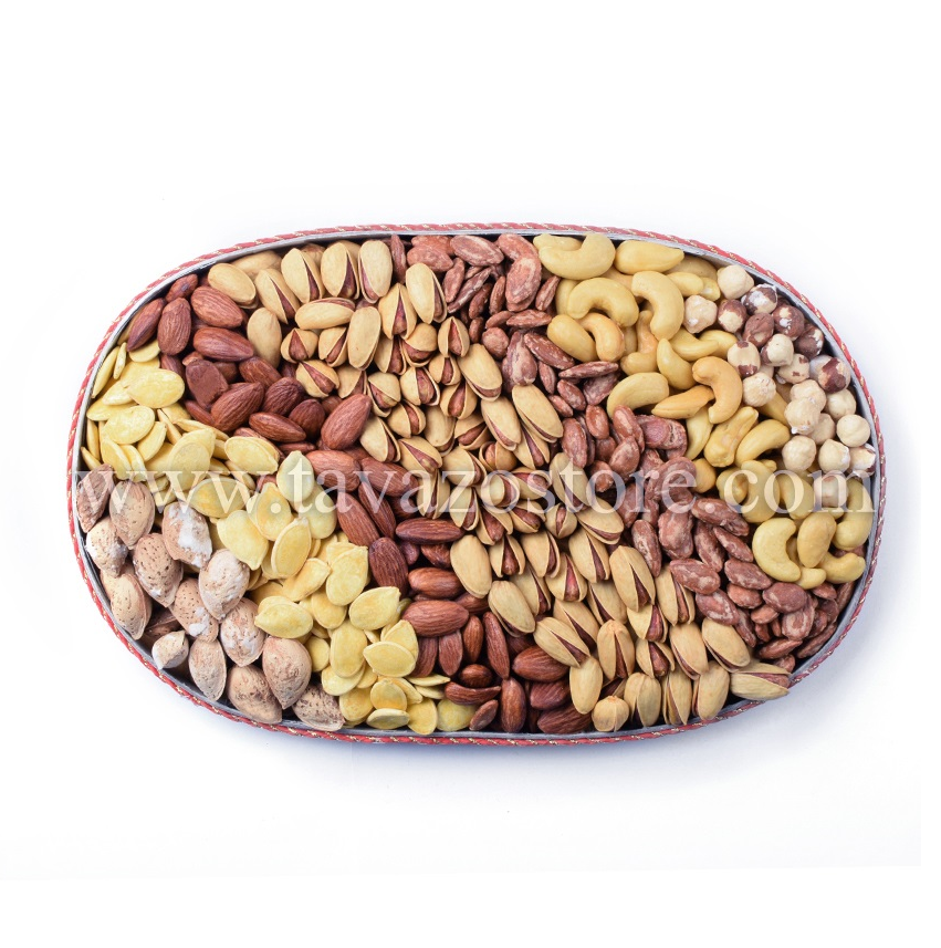 Salted Mixed Nuts in Round Tray - Tavazo Corporation