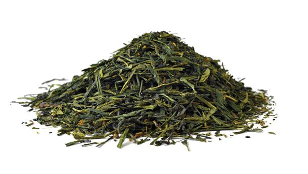 Organic green tea leaves
