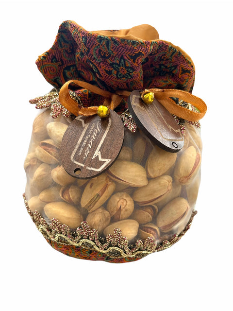 300 Gr Salted Pistachio in Handmade Bag